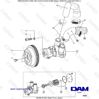 MERCRUISER CMD QSD 4.2 ES 320 - Water pump Jabsco