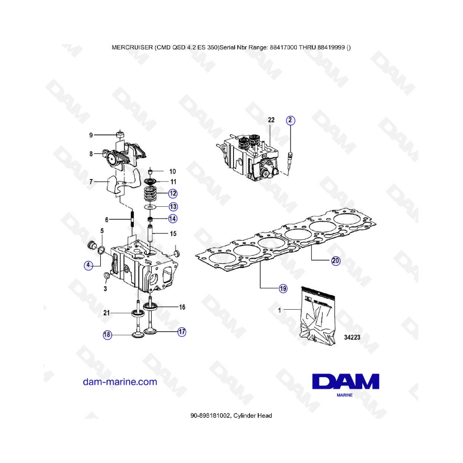 MERCRUISER CMD QSD 4.2 ES 350 - Culata