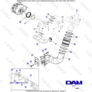 MERCRUISER CMD QSD 4.2 ES 350 - Exhaust components sterndrive 2
