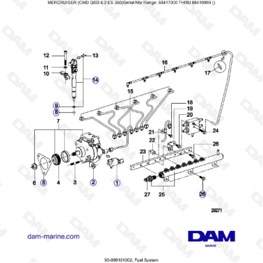 MERCRUISER CMD QSD 4.2 ES 350 - Fuel system