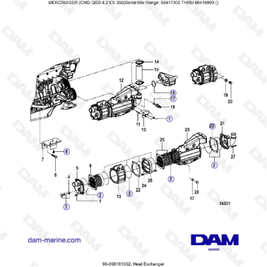 MERCRUISER CMD QSD 4.2 ES 350 - Heat exchanger