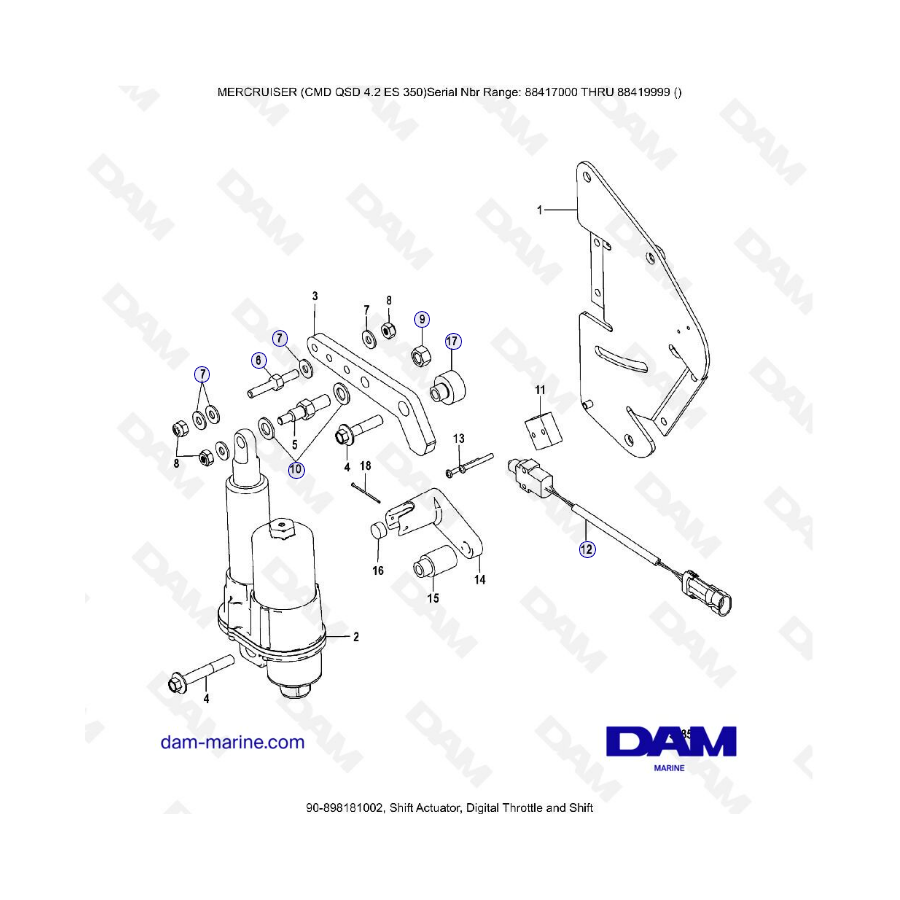 MERCRUISER CMD QSD 4.2 ES 350 - Shift actuator, digital throttle & shift