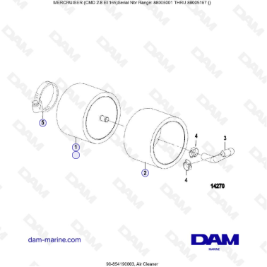 MERCRUISER CMD QSD 2.8 EI 165 - Air cleaner