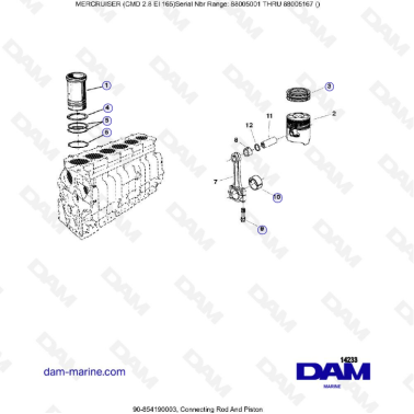 MERCRUISER CMD QSD 2.8 EI 165 - Connecting rod & piston