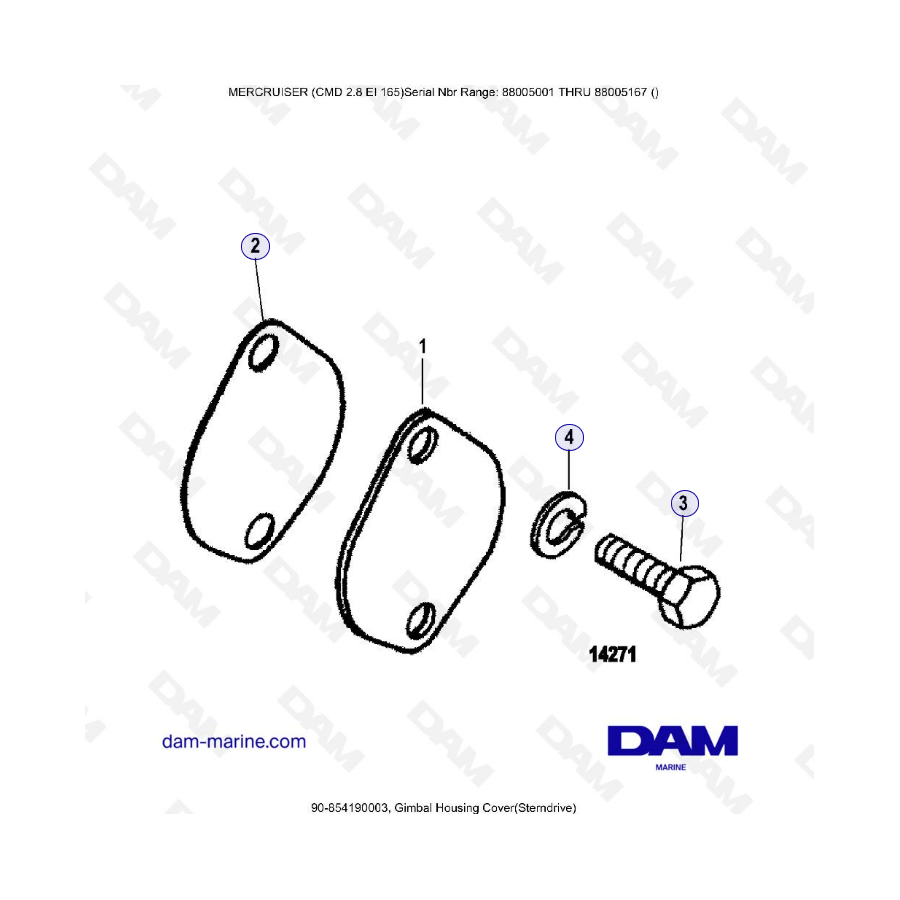 MERCRUISER CMD 2.8 EI 165 - Gimbal housing cover (sterndrive) 