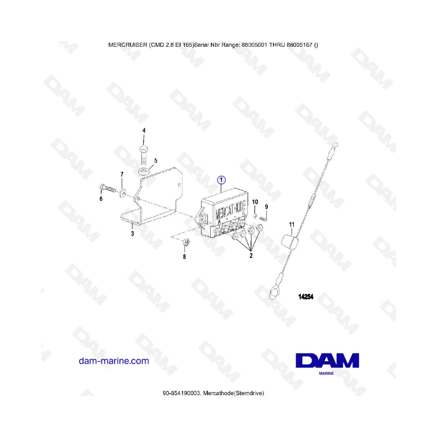 MERCRUISER CMD 2.8 EI 165 - Mercathode (Sterndrive)
