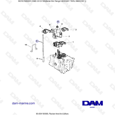 MERCRUISER CMD 2.8 EI 165 - Rocker arm & lifters