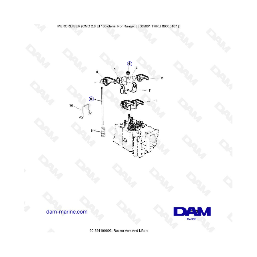 MERCRUISER CMD 2.8 EI 165 - Rocker arm & lifters