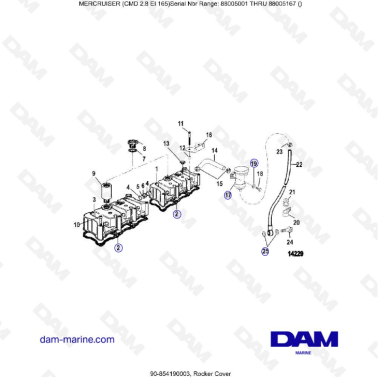 MERCRUISER CMD 2.8 EI 165 - Rocker cover