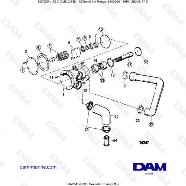 MERCRUISER CMD 2.8 EI 165 - Seawater pump (8.2L)