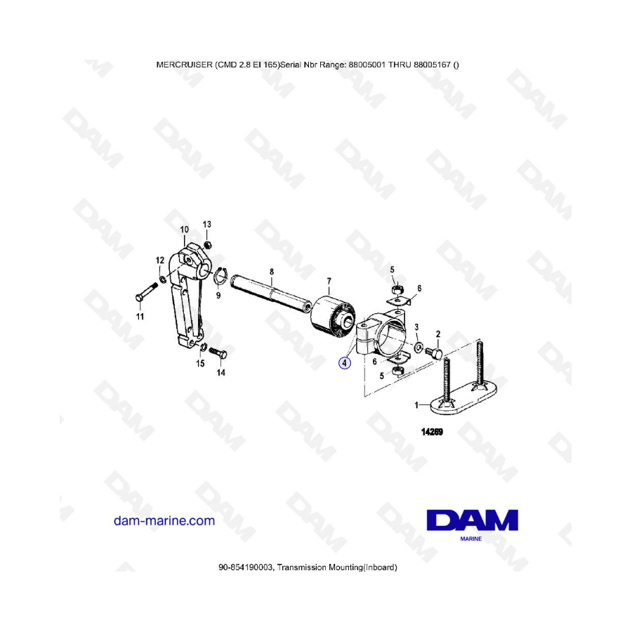 MERCRUISER CMD 2.8 EI 165 - Transmission mounting (inboard) 