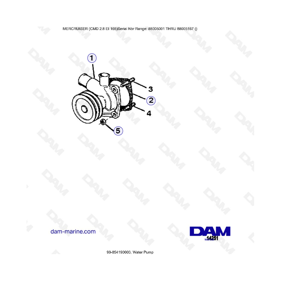 MERCRUISER CMD 2.8 EI 165 - Water pump