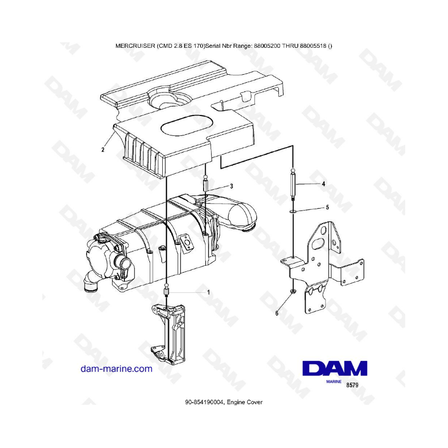 MERCRUISER CMD 2.8 EI 170 - Engine cover MERCRUISER CMD 2.8 EI 170 - Engine cover