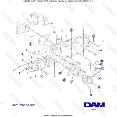 MERCRUISER CMD 2.8 EI 170 - Exhaust manifold