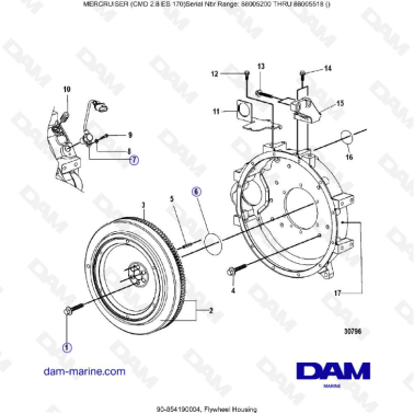 MERCRUISER CMD 2.8 EI 170 - Flywheel housing