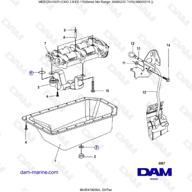 MERCRUISER CMD 2.8 EI 170 - Oil pan