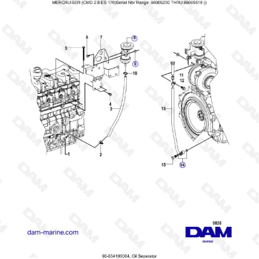 MERCRUISER CMD 2.8 EI 170 - Oil separator