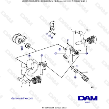 MERCRUISER CMD 2.8 EI 200 - Exhaust elbow