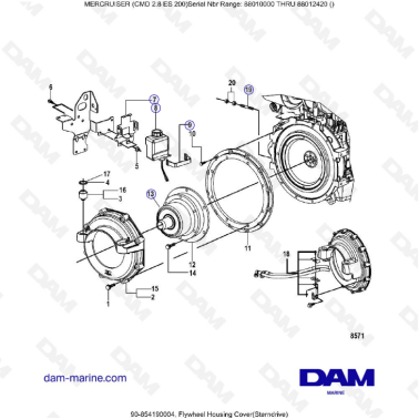 MERCRUISER CMD 2.8 EI 200 - Flywheel housing cover (sterndrive)