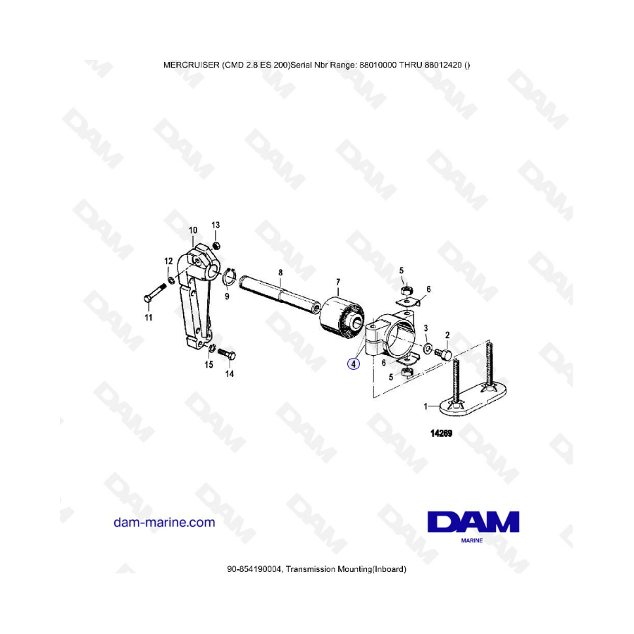 MERCRUISER CMD 2.8 EI 200 - Transmission mounting (inboard)