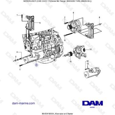 MERCRUISER CMD 2.8 ES 170 - Alternator & starter