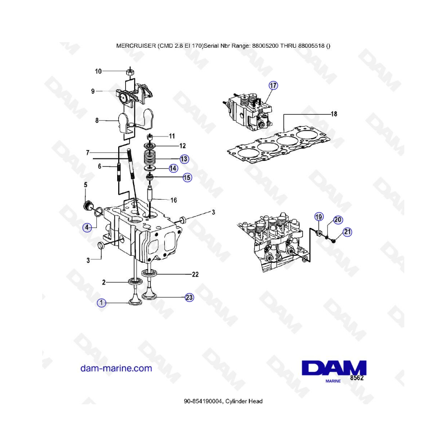 MERCRUISER CMD 2.8 ES 170 - Cylinder head
