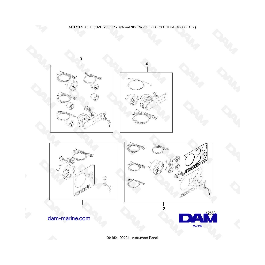 MERCURISER CMD 2.8 ES 170 - Panel de instrumentos