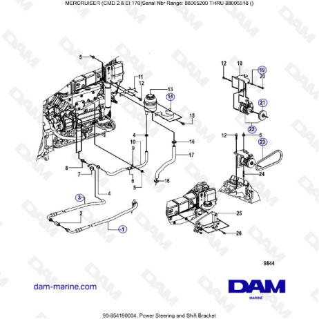 MERCURISER CMD 2.8 ES 170 - Oil system components