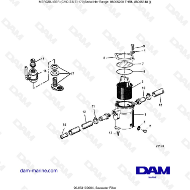 MERCURISER CMD 2.8 ES 170 - Seawater filter