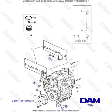 MERCURISER CMD 2.8 ES 170 - Transmission & Related parts (inboard)