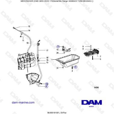 MERCURISER CMD QSD 2.8 ES 170 - Oil pan