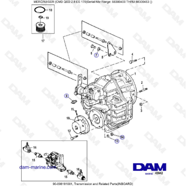 MERCURISER CMD QSD 2.8 ES 170 - Transmission & related parts (inboard)
