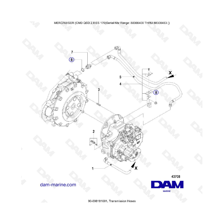 MERCURISER CMD QSD 2.8 ES 170 - Transmission hoses