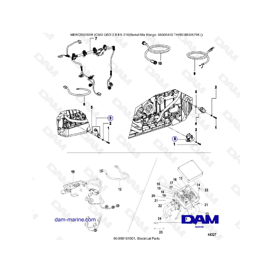 MERCURISER CMD QSD 2.8 ES 210 - Electrical parts