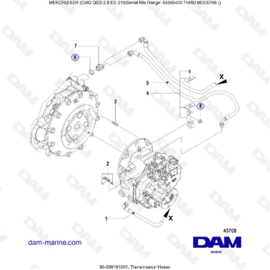 MERCRUISER CMD QSD 2.8 ES 210 - Transmission hoses