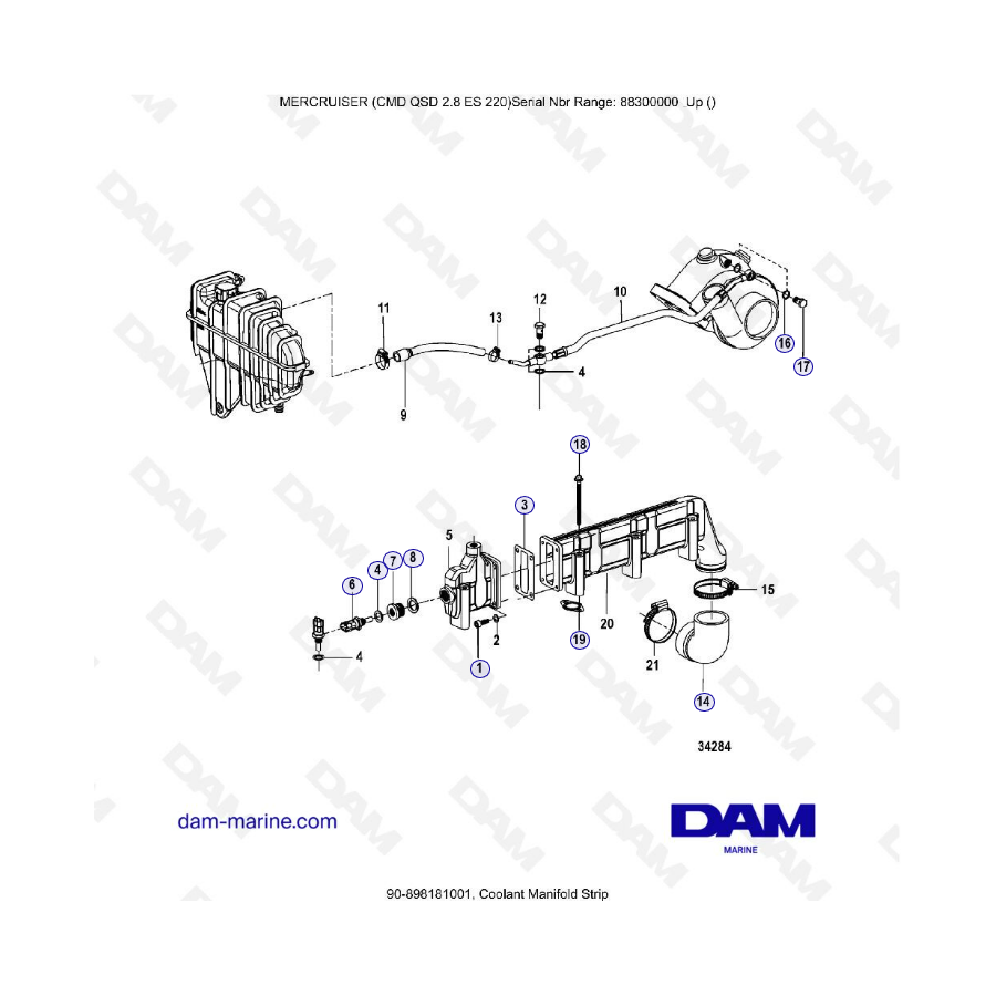 MERCRUISER CMD QSD 2.8 ES 220 - Connecting rod & piston (2)
