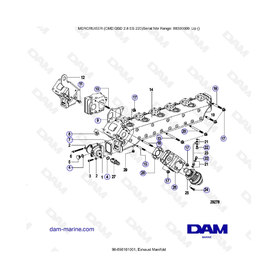 MERCRUISER CMD QSD 2.8 ES 220 - Exhaust manifold