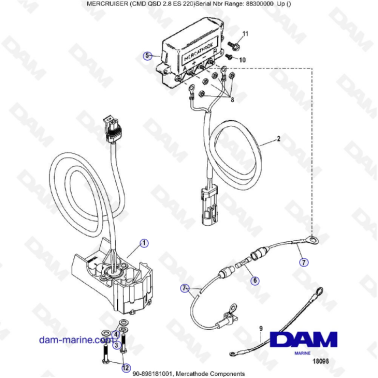 MERCRUISER CMD QSD 2.8 ES 220 - Mercathode components