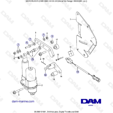 MERCRUISER CMD QSD 2.8 ES 220 - Shift actuator, digital throttle & shift