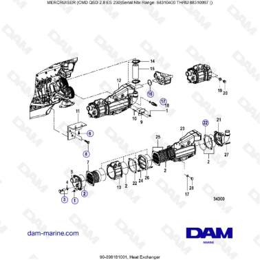 MERCRUISER CMD QSD 2.8 ES 230 - Heat exchanger