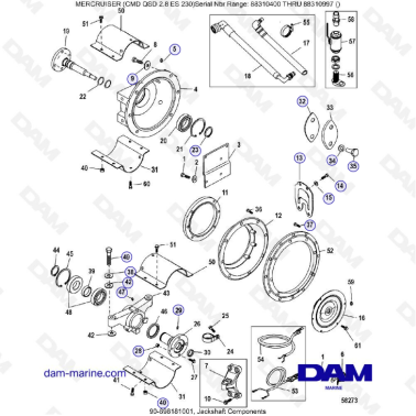MERCRUISER CMD QSD 2.8 ES 230 - Jackshaft components