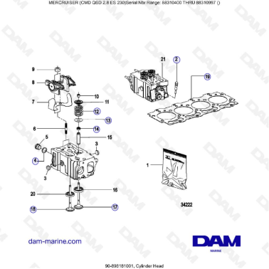 MERCRUISER CMD QSD 2.8 EI 170 - Cylinder head