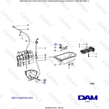 MERCRUISER CMD QSD 2.8 ES 230 - Oil pan