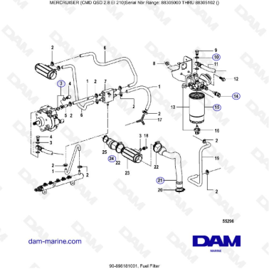 MERCRUISER CMD QSD 2.8 EI 210 - Fuel filter
