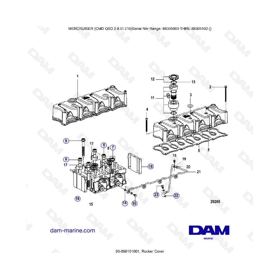 MERCRUISER CMD QSD 2.8 EI 210 - Rocker cover