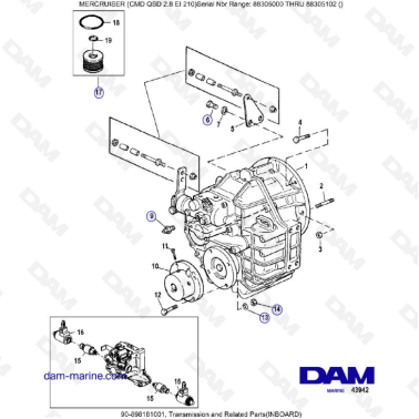 MERCRUISER CMD QSD 2.8 EI 210 - Transmission & Related parts (inboard)