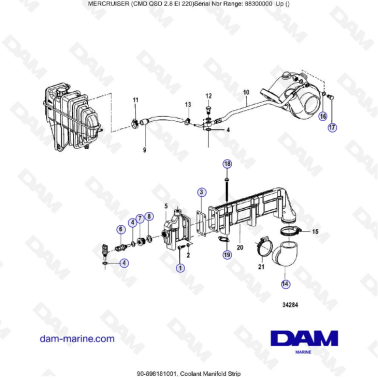 MERCRUISER CMD QSD 2.8 EI 220 - Coolant manifold strip