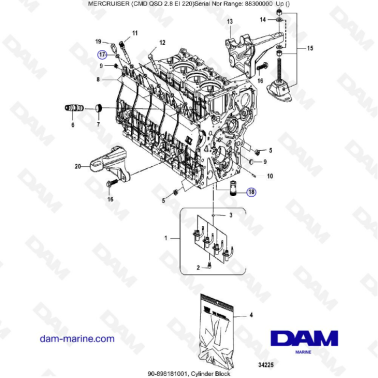 MERCRUISER CMD QSD 2.8 EI 220 - Cylinder block