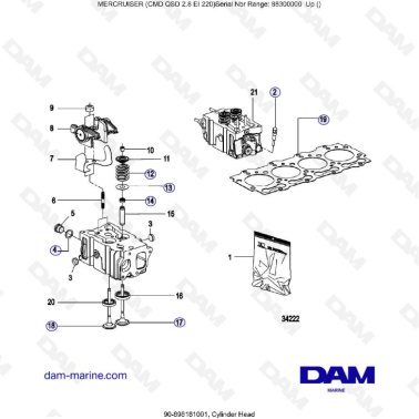 MERCRUISER CMD QSD 2.8 EI 220 - Cylinder head