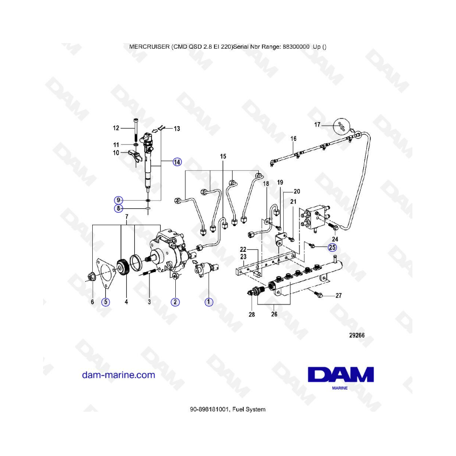 MERCRUISER CMD QSD 2.8 EI 220 - Fuel system